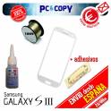 Táctil Samsung Galaxy S3 blanco + adhesivo, hilo molibdeno y disolvente LOCA UV