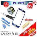 Pack cristal Samsung Galaxy S3 azul + adhesivo, hilo molibdeno y herramientas