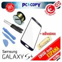 Pack cristal Samsung Galaxy S4 negro + adhesivo, hilo molibdeno y herramientas