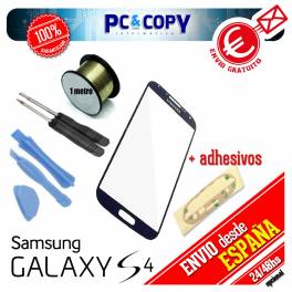 Pack cristal Samsung Galaxy S4 negro + adhesivo, hilo molibdeno y herramientas