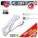 Cable micro USB a USB 2.0 datos y carga moviles y tablets Android 1metro Blanco