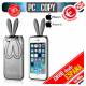 Funda gel TPU flexible transparente para iphone 5. Bunny orejas conejo colores