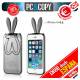 Funda gel TPU flexible transparente para iphone 4 4S. Bunny orejas conejo colores
