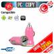 Pack 10 cargadores mechero coche USB 1A para movil tablet rosa car 12-24v 1000mA
