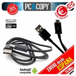 Pack 5 Cables micro USB-USB 2.0 datos/carga para moviles-tablets Android negro