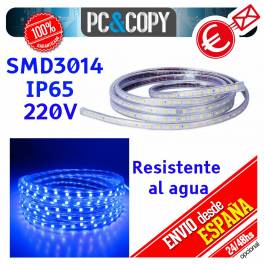 Tiras LED de color Azul 220V 1m IP65 Impermeable Luces cinta Flexible