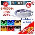 Tiras LED color RGB 220V 1m IP65 Impermeable Luces Cinta Flexible SMD5050