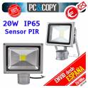 Foco Reflector proyector LED 20W PIR IP65 Impermeable sensor de movimiento