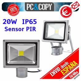 Foco Reflector LED 20W PIR sensor IP65 Impermeable con sensor de movimiento