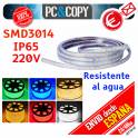 1M Tira de LED 220V IP65 Impermeable Luces Cinta Flexible SMD3014 SMD5050 14.4W/metro