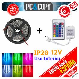 Tiras LED color RGB 12v 5m IP20 Luces Interior Cinta Flexible SMD5050